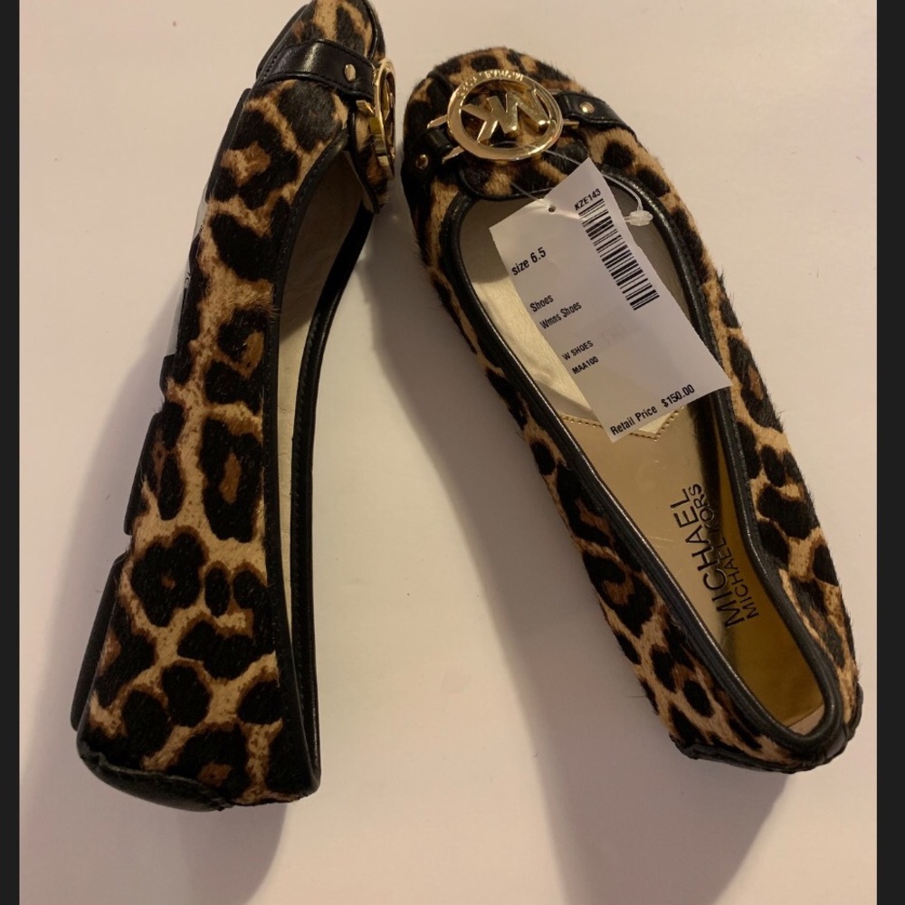 Michael Kors Brown Leopard Print Moccasins 6.5 - Picture 5 of 8